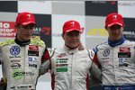 Edoardo Mortara (Signature), Marco Wittmann (Signature) und Valtteri Bottas (ART)