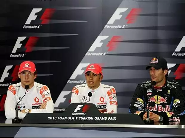 Titel-Bild zur News: Jenson Button, Lewis Hamilton, Mark Webber