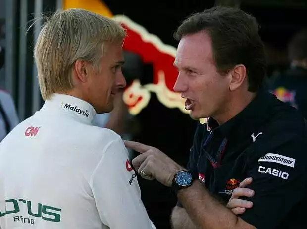 Heikki Kovalainen, Christian Horner (Teamchef) Titel-Bild zur News: Heikki Kovalainen, Christian Horner (Teamchef)
