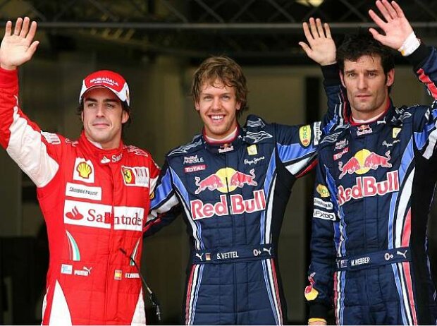 Titel-Bild zur News: Fernando Alonso, Sebastian Vettel und Mark Webber