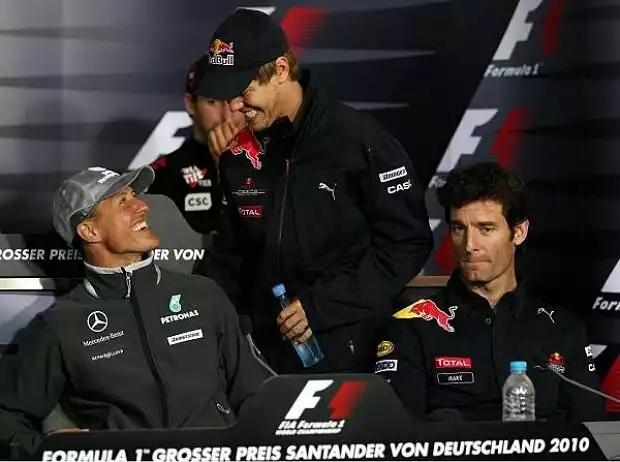 Michael Schumacher, Sebastian Vettel und Mark Webber Titel-Bild zur News: Michael Schumacher, Sebastian Vettel und Mark Webber