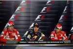 Fernando Alonso (Ferrari), Sebastian Vettel (Red Bull) und Felipe Massa (Ferrari)