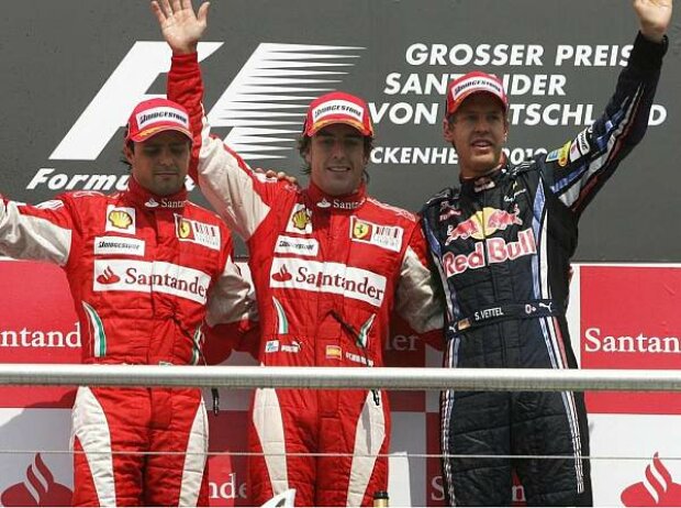 Titel-Bild zur News: Felipe Massa, Fernando Alonso und Sebastian Vettel