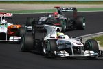 Pedro de la Rosa (Sauber), Adrian Sutil (Force India) und Michael Schumacher (Mercedes)