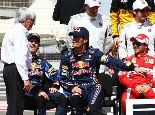 Titel-Bild zur News: Bernie Ecclestone (Formel-1-Chef), Sebastian Vettel, Mark Webber