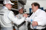Paul di Resta, Gary Paffett und Norbert Haug (Mercedes-Motorsportchef) 