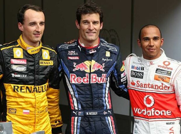 Titel-Bild zur News: Robert Kubica, Mark Webber und Lewis Hamilton