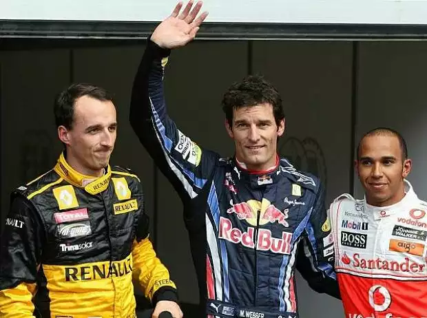 Robert Kubica, Mark Webber und Lewis Hamilton Titel-Bild zur News: Robert Kubica, Mark Webber und Lewis Hamilton