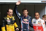 Robert Kubica (Renault), Mark Webber (Red Bull) und  Lewis Hamilton (McLaren) 