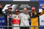 Mark Webber (Red Bull), Lewis Hamilton (McLaren) und Robert Kubica (Renault) 
