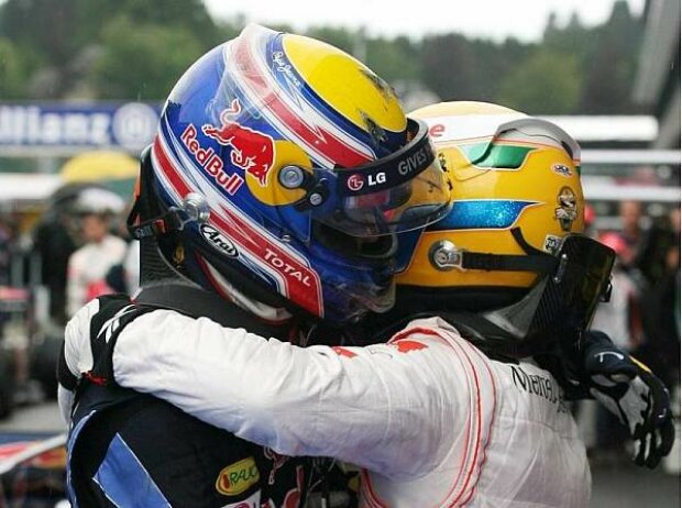 Mark Webber und Lewis Hamilton