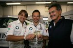 Andy Priaulx (BMW Team RBM), Mario Theissen (BMW Motorsport Direktor) und Augusto Farfus (BMW Team RBM) 