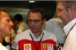 Michael Schumacher (Mercedes) Stefano Domenicali (Teamchef) (Ferrari) und Ross Brawn (Teamchef) 