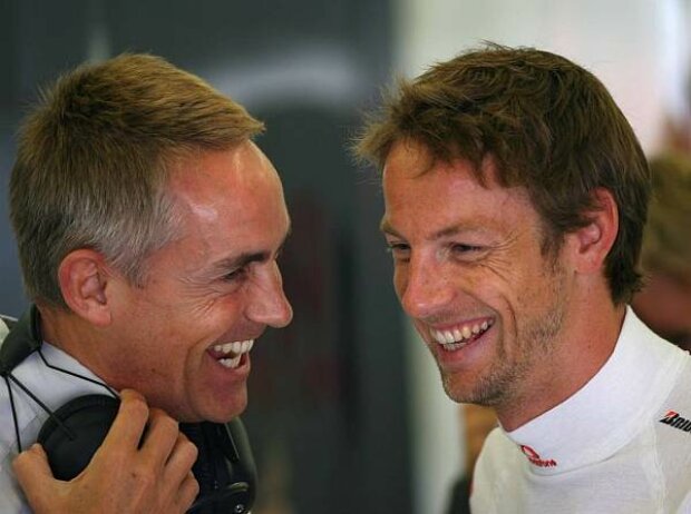 Titel-Bild zur News: Jenson Button, Martin Whitmarsh (Teamchef)