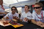 Mike Rockenfeller, Romain Dumas und Timo Bernhard 