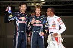 Mark Webber (Red Bull), Sebastian Vettel (Red Bull) und Lewis Hamilton (McLaren) 