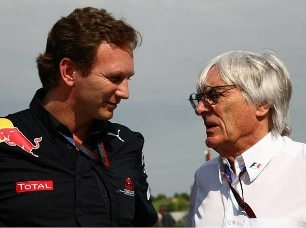 Titel-Bild zur News: Bernie Ecclestone (Formel-1-Chef), Christian Horner (Teamchef)