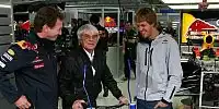 Bild zum Inhalt: Vettel schenkt Ecclestone eine Gehhilfe zum 80.