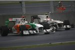 Adrian Sutil (Force India) und Kamui Kobayashi (Sauber) 