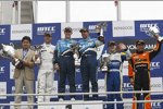 Andy Priaulx (BMW Team RBM), Robert Huff (Chevrolet), Yvan Muller (Chevrolet), Yukinori Taniguchi (Bamboo) und Norbert Michelisz (Zengõ) 