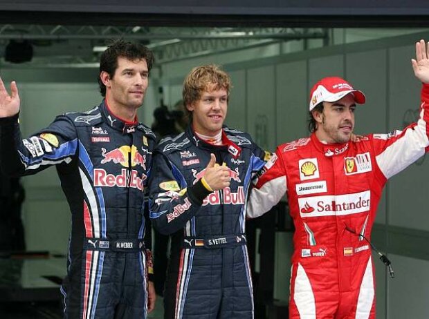 Titel-Bild zur News: Fernando Alonso, Mark Webber, Sebastian Vettel