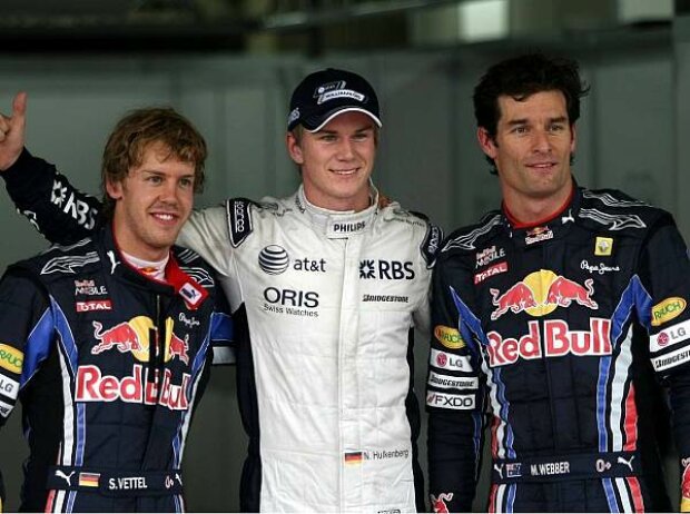 Sebastian Vettel, Nico Hülkenberg und Mark Webber Sebastian Vettel, Nico Hülkenberg und Mark Webber