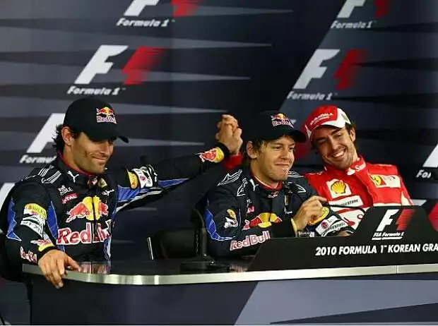 Titel-Bild zur News: Mark Webber, Sebastian Vettel und Fernando Alonso