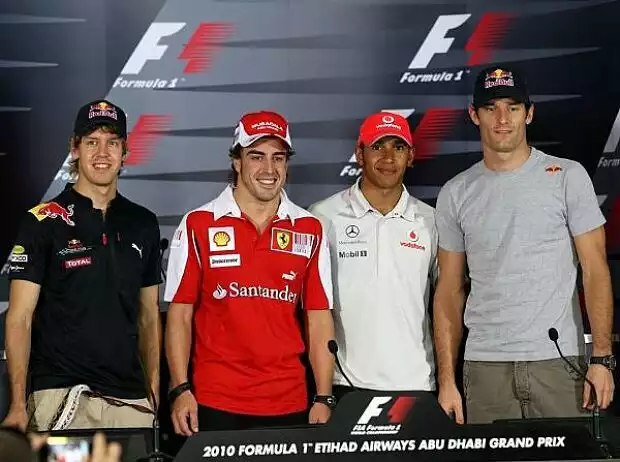 Fernando Alonso, Lewis Hamilton, Mark Webber, Sebastian Vettel Titel-Bild zur News: Fernando Alonso, Lewis Hamilton, Mark Webber, Sebastian Vettel