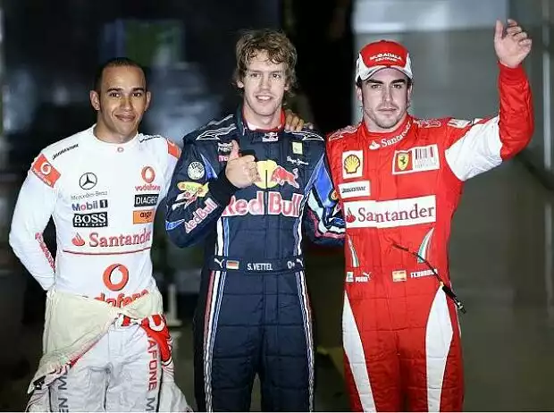 Titel-Bild zur News: Lewis Hamilton, Sebastian Vettel und Fernando Alonso