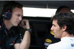 Mark Webber (Red Bull) mit Christian Horner (Teamchef) 