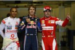 Lewis Hamilton (McLaren), Sebastian Vettel (Red Bull) und Fernando Alonso (Ferrari) 