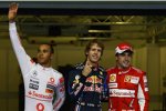 Lewis Hamilton (McLaren), Sebastian Vettel (Red Bull) und Fernando Alonso (Ferrari) 