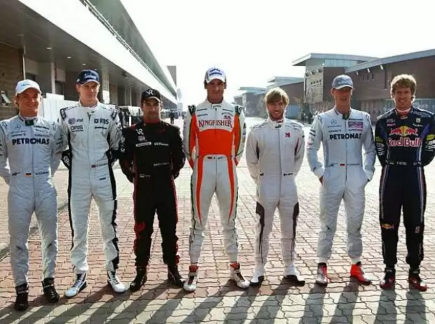 Nico Rosberg, Nico Hülkenberg, Timo Glock, Adrian Sutil, Nick Heidfeld, Michael Schumacher und Sebastian Vettel Titel-Bild zur News: Nico Rosberg, Nico Hülkenberg, Timo Glock, Adrian Sutil, Nick Heidfeld, Michael Schumacher und Sebastian Vettel