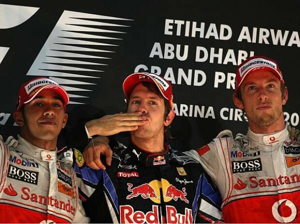 Titel-Bild zur News: Jenson Button, Sebastian Vettel und Lewis Hamilton