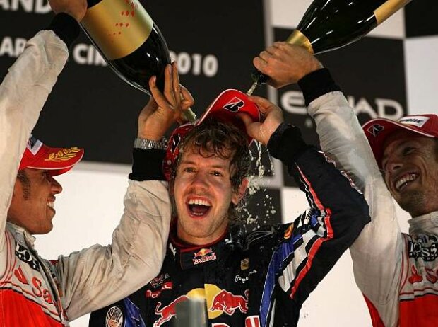 Lewis Hamilton, Sebastian Vettel und Jenson Button Lewis Hamilton, Sebastian Vettel und Jenson Button