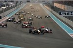Sebastian Vettel gewinnt die erste Kurve in den Vereinigten Arabischen Emiraten und legt damit den Grundstein für den WM-Triumph
