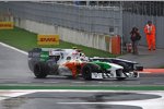 Adrian Sutil beim Regenrennen in Südkorea, wo er nach Kollision mit Kamui Kobayashi ausscheidet