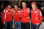 Fernando Alonso, Felipe Massa (Ferrari), Valentino Rossi und Nicky Hayden