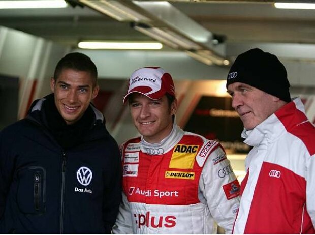 Titel-Bild zur News: Edoardo Mortara, Timo Scheider, Wolfgang Ullrich (Audi Sportchef)