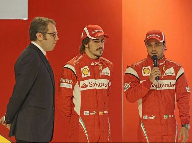 Titel-Bild zur News: Stefano Domenicali (Teamchef), Fernando Alonso, Felipe Massa