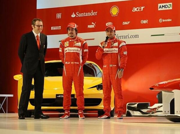 Titel-Bild zur News: Stefano Domenicali, Fernando Alonso und Felipe Massa