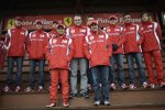 Felipe Massa, Stefano Domenicali (Teamchef) und Fernando Alonso (Ferrari) (von links)