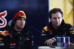 Sebastian Vettel (Red Bull) und Christian Horner (Teamchef) 