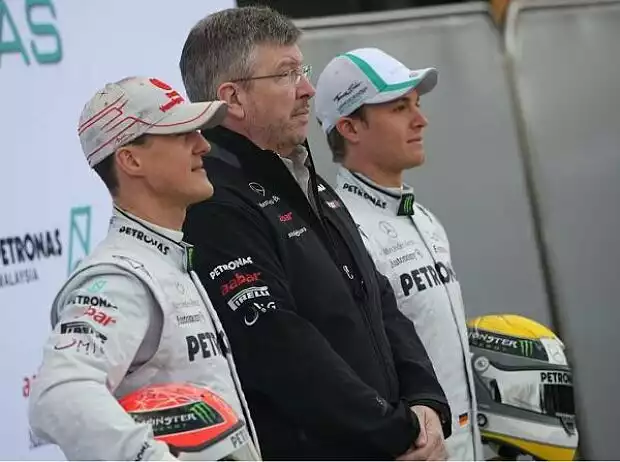 Michael Schumacher, Ross Brawn und Nico Rosberg Titel-Bild zur News: Michael Schumacher, Ross Brawn und Nico Rosberg