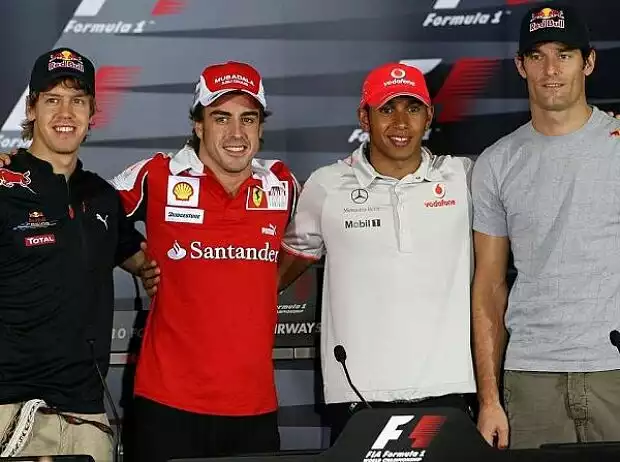 Titel-Bild zur News: Sebastian Vettel, Fernando Alonso, Lewis Hamilton, Mark Webber