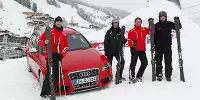 Bild zum Inhalt: Audi-Piloten: Riesenslalom im S4 und auf Skiern