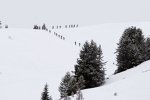 Die Karawane beim Schneeschuhwandern