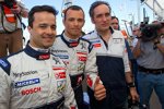 Stephane Sarrazin, Pedro Lamy und Franck Montagny (Peugeot) 