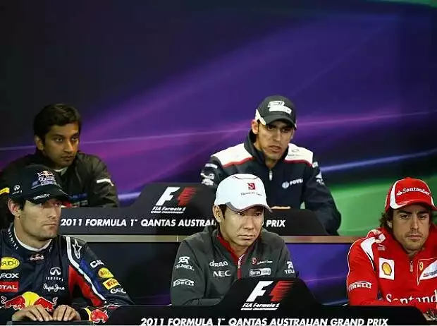 Mark Webber, Kamui Kobayashi, Fernando Alonso Titel-Bild zur News: Mark Webber, Kamui Kobayashi, Fernando Alonso