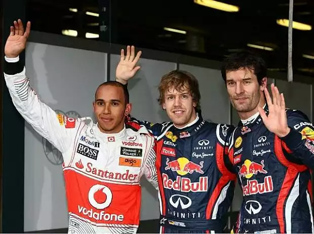 Titel-Bild zur News: Lewis Hamilton, Sebastian Vettel, Mark Webber